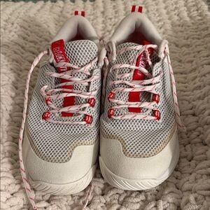 Under Armour White and Red Women's Mesh Sneakers